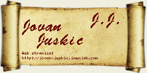 Jovan Juškić vizit kartica